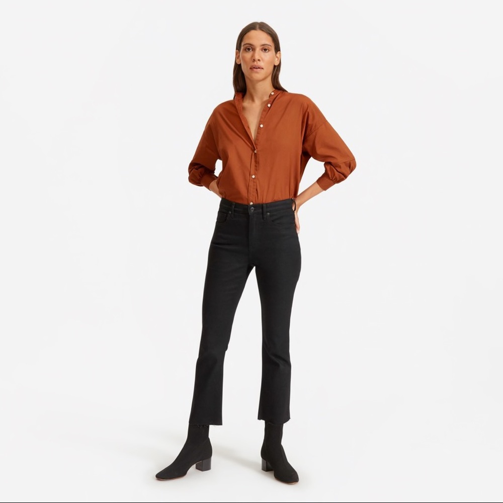 Everlane The Kick Crop Jean in Black